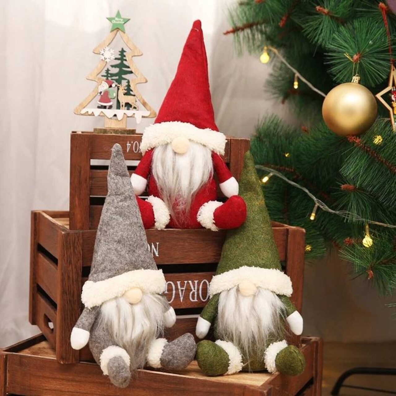 Gnomes Christmas Decorations 3PCS Santa Plush Gnom, Home Tabletop Ornaments Christmas Gnome Decor